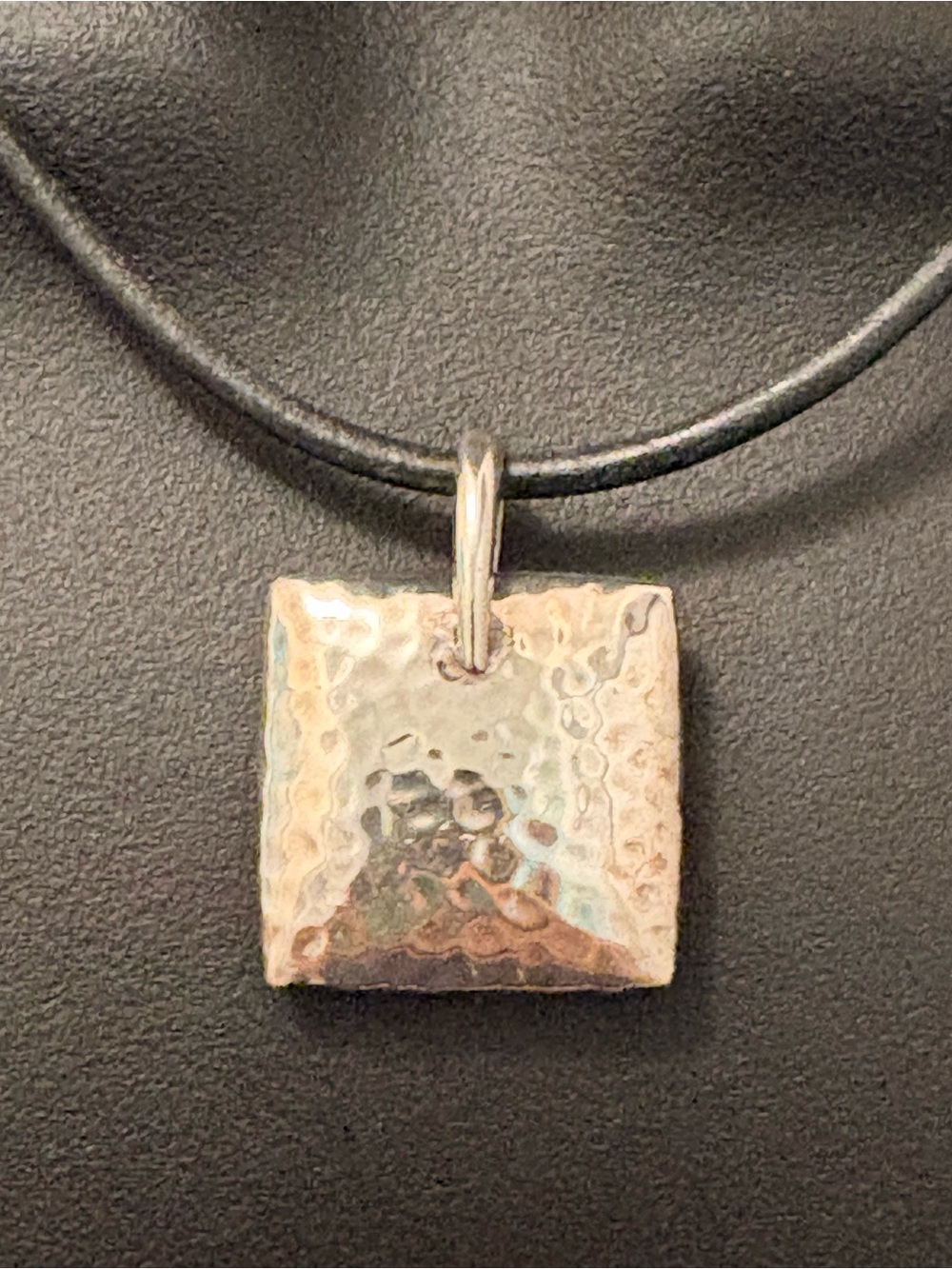 Silpada S1118 Hammered Sterling Silver Square Pendant Necklace